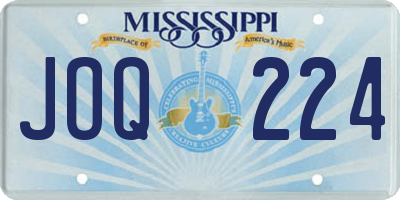 MS license plate JOQ224