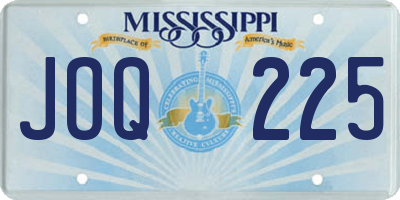 MS license plate JOQ225