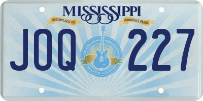 MS license plate JOQ227