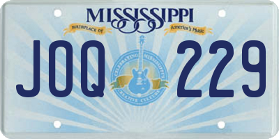 MS license plate JOQ229
