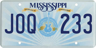 MS license plate JOQ233