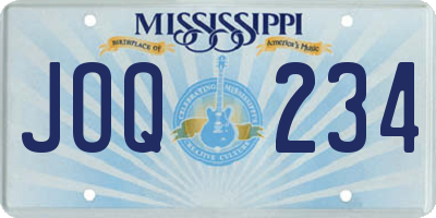 MS license plate JOQ234