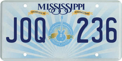 MS license plate JOQ236