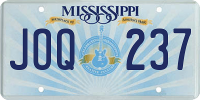 MS license plate JOQ237