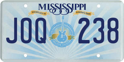 MS license plate JOQ238