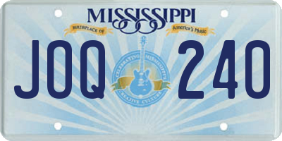 MS license plate JOQ240