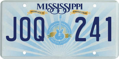 MS license plate JOQ241