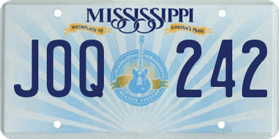 MS license plate JOQ242