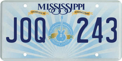 MS license plate JOQ243