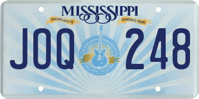MS license plate JOQ248