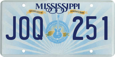 MS license plate JOQ251