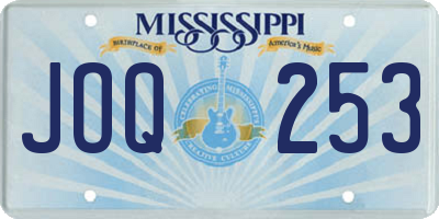 MS license plate JOQ253