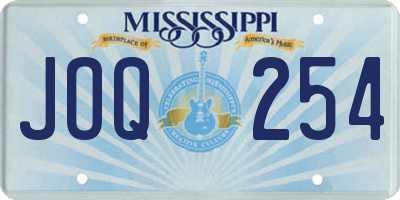 MS license plate JOQ254