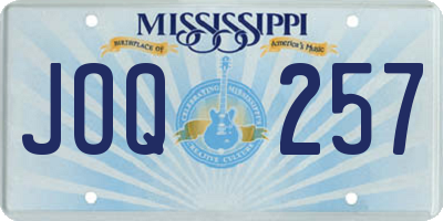 MS license plate JOQ257