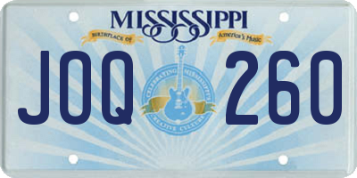 MS license plate JOQ260