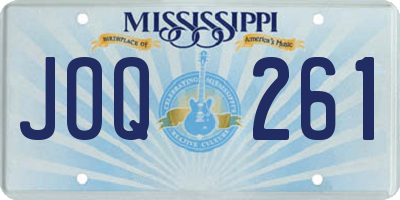 MS license plate JOQ261