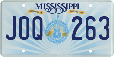 MS license plate JOQ263
