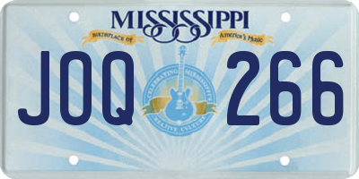 MS license plate JOQ266