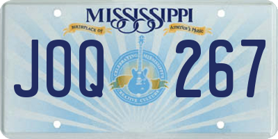 MS license plate JOQ267
