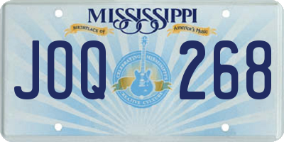 MS license plate JOQ268