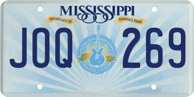 MS license plate JOQ269