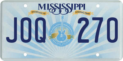 MS license plate JOQ270
