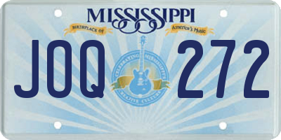 MS license plate JOQ272