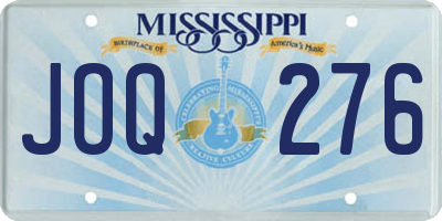 MS license plate JOQ276