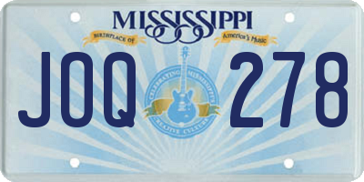 MS license plate JOQ278