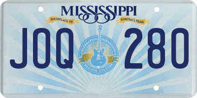MS license plate JOQ280