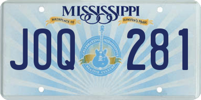 MS license plate JOQ281