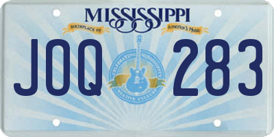 MS license plate JOQ283