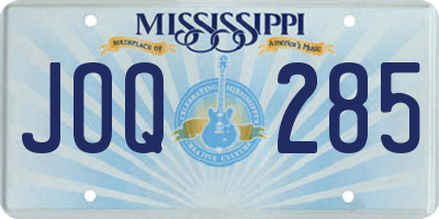 MS license plate JOQ285