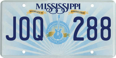 MS license plate JOQ288