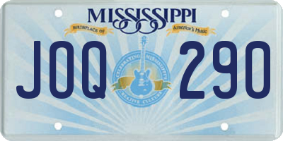 MS license plate JOQ290