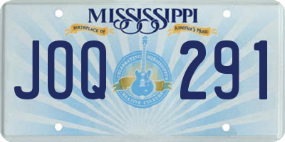 MS license plate JOQ291