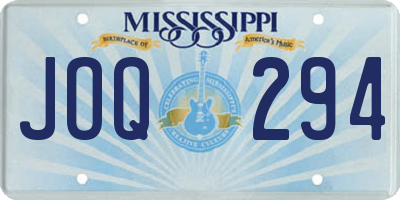 MS license plate JOQ294