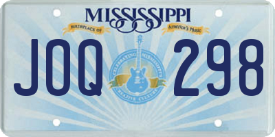 MS license plate JOQ298