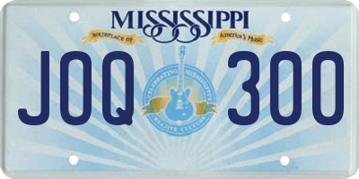 MS license plate JOQ300