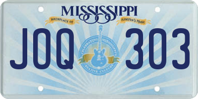 MS license plate JOQ303