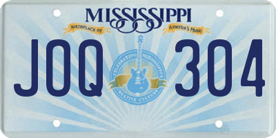 MS license plate JOQ304