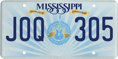 MS license plate JOQ305