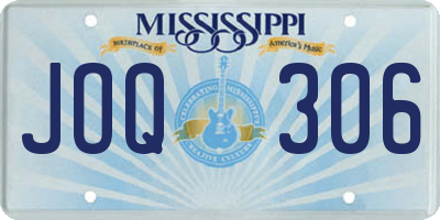 MS license plate JOQ306