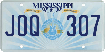 MS license plate JOQ307