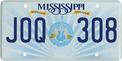 MS license plate JOQ308