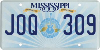 MS license plate JOQ309