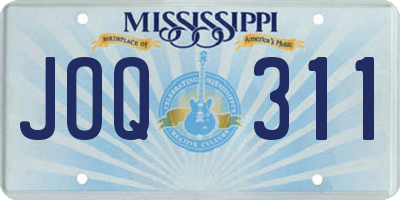 MS license plate JOQ311