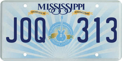 MS license plate JOQ313