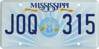 MS license plate JOQ315