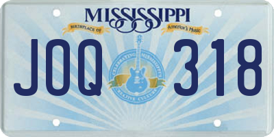 MS license plate JOQ318